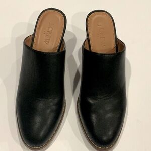 J Crew slip on heeled black Mules size 5.5